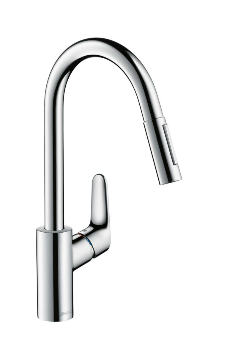 Kjøkkenbatteri Focus - med uttrekkbar dusj - Hansgrohe