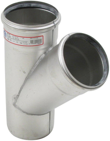 Grenrør 45° enkelt, AISI 304, Europipe - Blücher