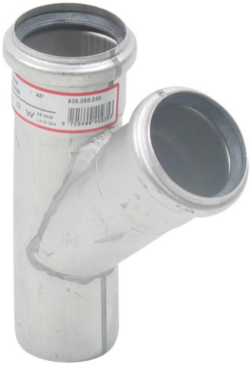 Grenrør 45° enkelt, AISI 316L, Europipe - Blücher