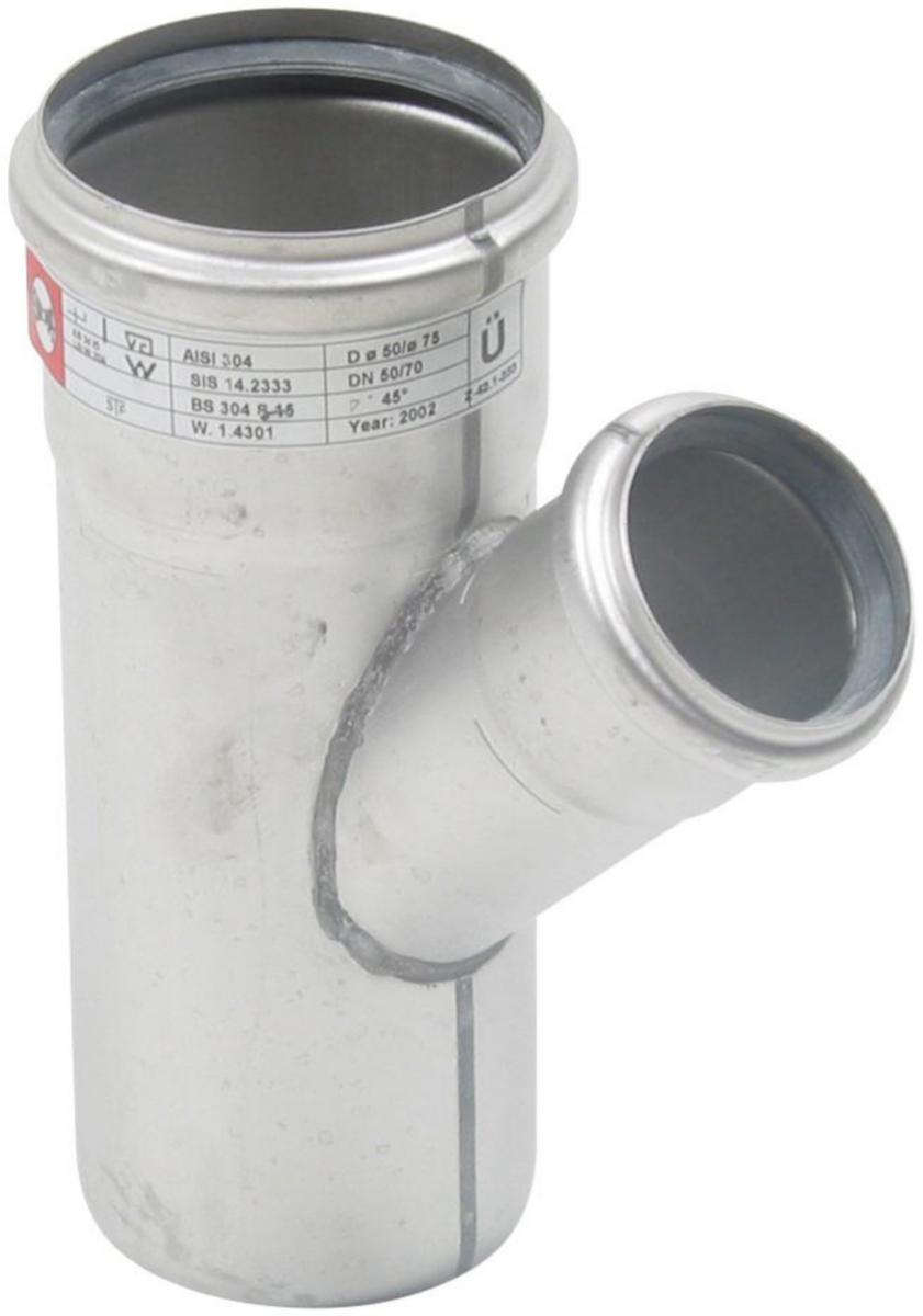 Grenrør 45° enkelt, AISI 316L, Europipe - Blücher