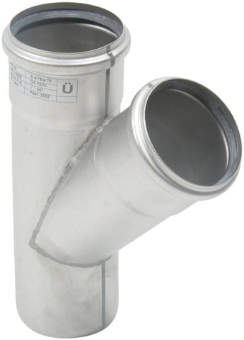 Grenrør 45° enkelt, AISI 316L, Europipe - Blücher