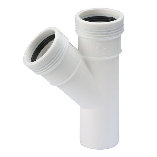 Grenrør 45° hvit, Wafix - Wavin