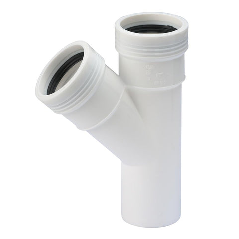 Grenrør 45° hvit, Wafix - Wavin