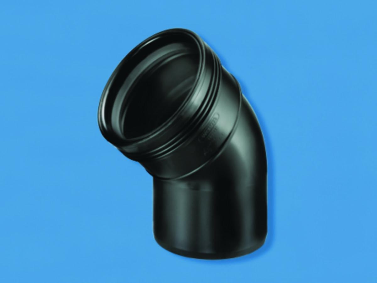 Bend 45° svart, Wafix - Wavin