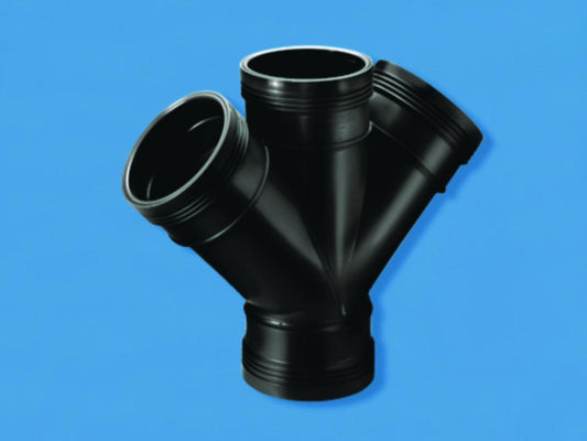 Dobbeltgrenrør 45° svart, Wafix - Wavin