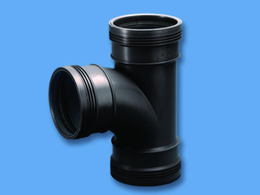 Grenrør 88,5º m/svingt innløp svart, Wafix pluss - Wavin