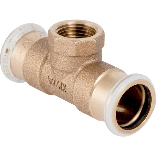 T-rør m/innvendige gjenger kobber, Mapress - Geberit