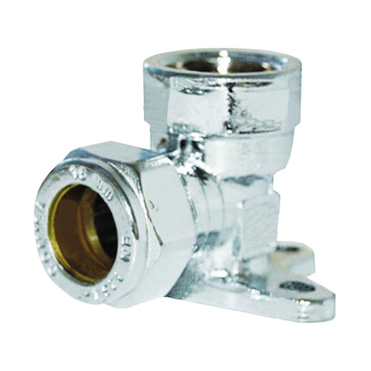 Platealbu 90° m/innvendige gjenger A, forkrommet - a-collection