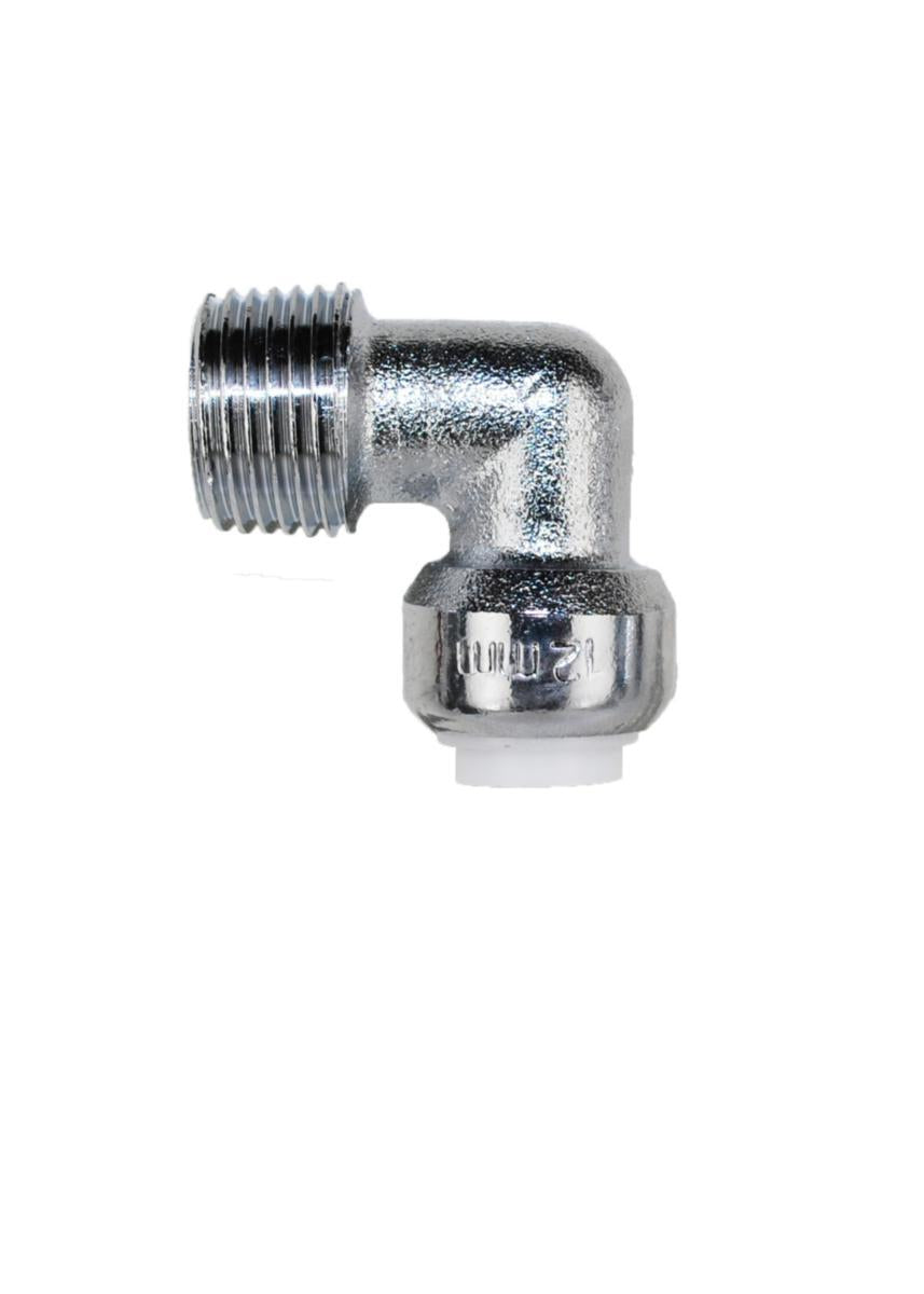 Albu 90° m/utvendige gjenger Tectite Classic, forkrommet - Raufoss Water and Gas