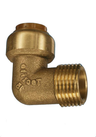 Albu 90° m/utvendige gjenger Tectite Classic, gul - Raufoss Water and Gas