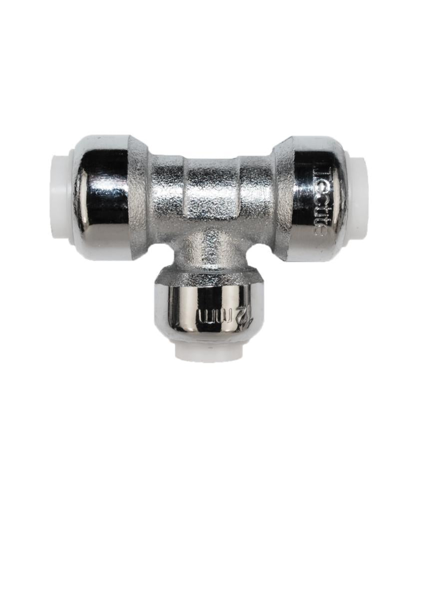 T-rør m/reduksjon i avstikk Tectite Classic, forkrommet - Raufoss Water and Gas