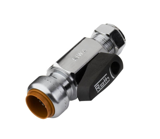 Kuleventil IS m/push og klemring, Roth