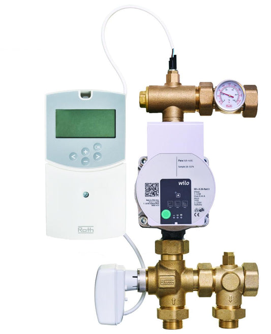 Shunt med 3-veis ventil og Alpha2 elektronisk, Roth