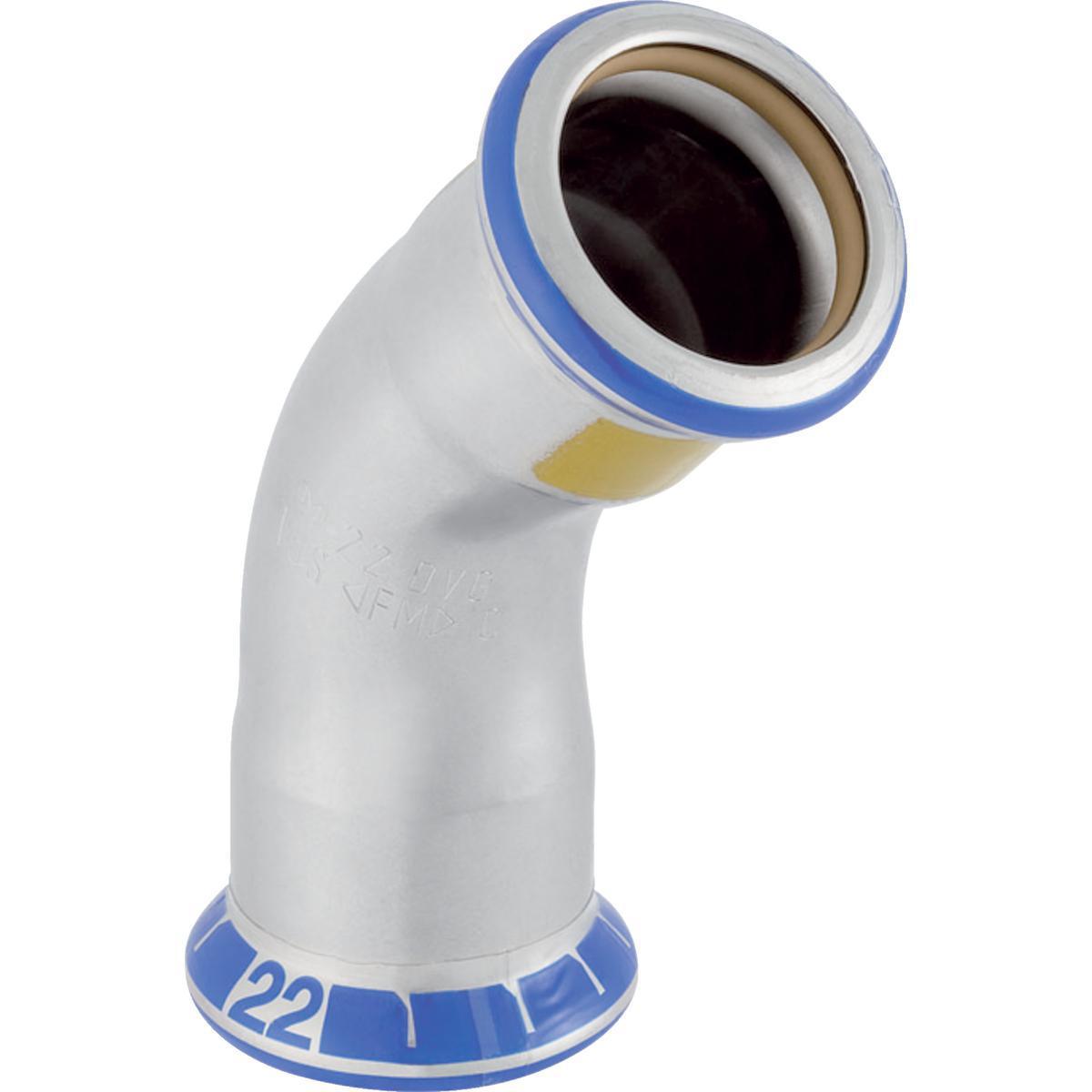 Bend 45° m/2 muffer syrefast gass, Mapress