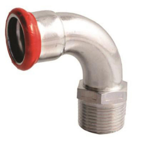 Bend 90° m/1 muffe og utvendige gjenger, galvanisert, A-press - a-collection
