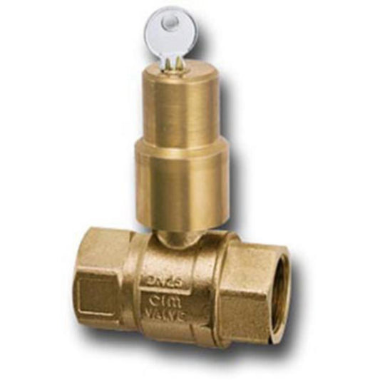 Kuleventil CIM B12 i messing med lås - Cimberio