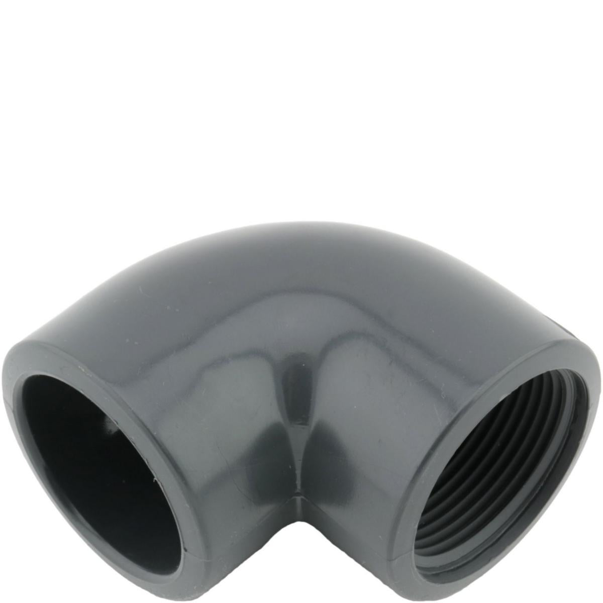 Albue 90º innvendig liming/gjenget PVC, GIFV - GPA Flowsystem
