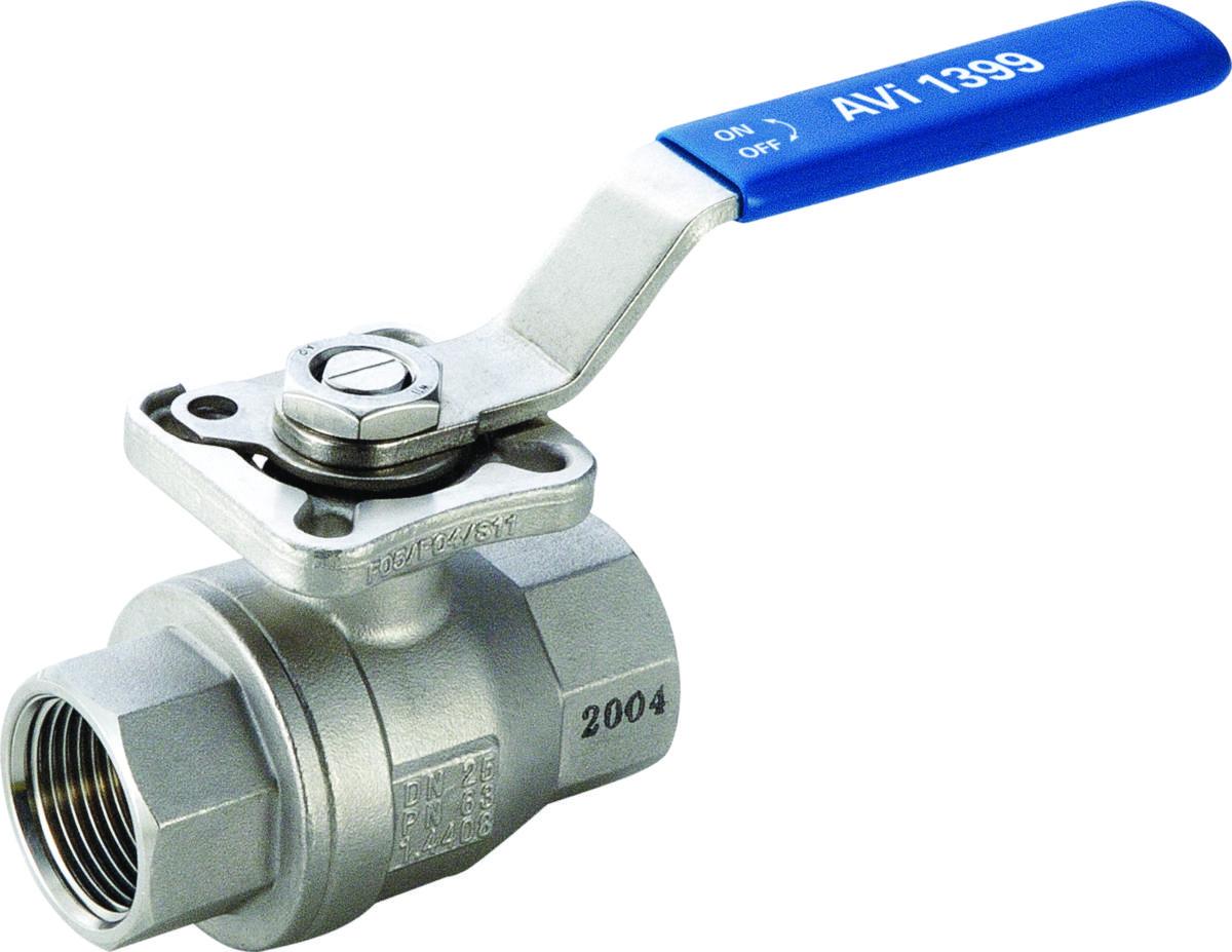 Kuleventil 2 delt i 1.4408 (Stainless) med ISO topp, AVI 1399