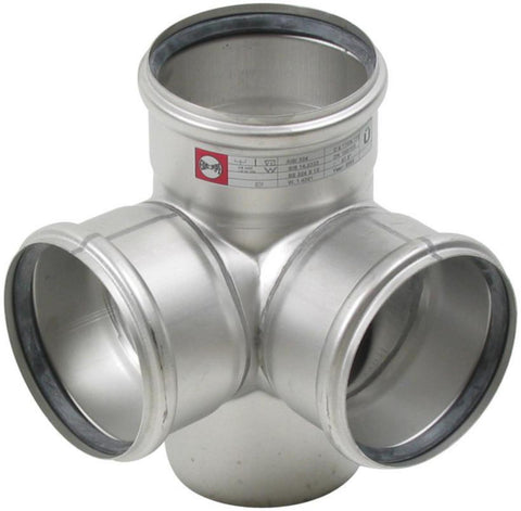 Hjørne grenrør 87.5° dobbelt, type 832, AISI 316L, Europipe - Blücher