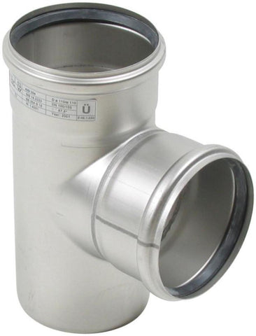 Grenrør 87.5° m/svingt avgrening, AISI 316L, Europipe - Blücher