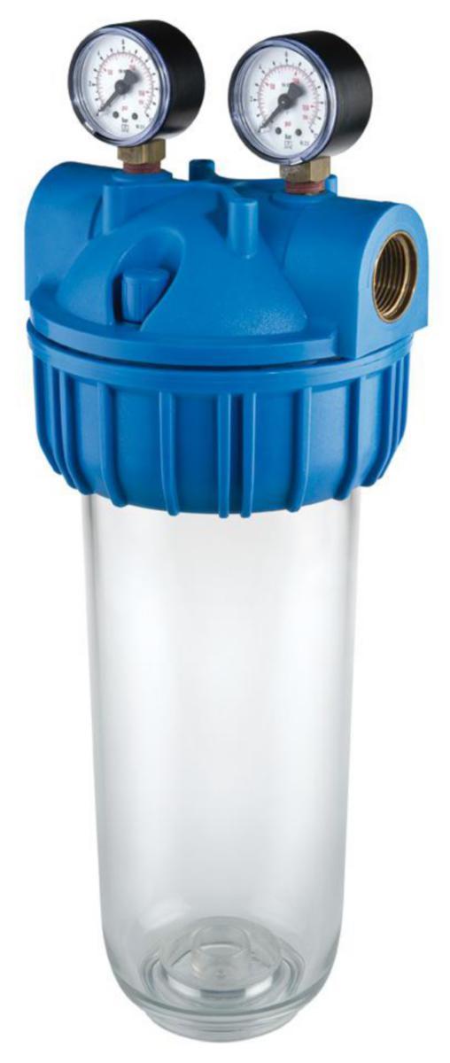 Filterhus for patroner Plus 3P SX m/innvendige gjenger og manometer - AxFlow