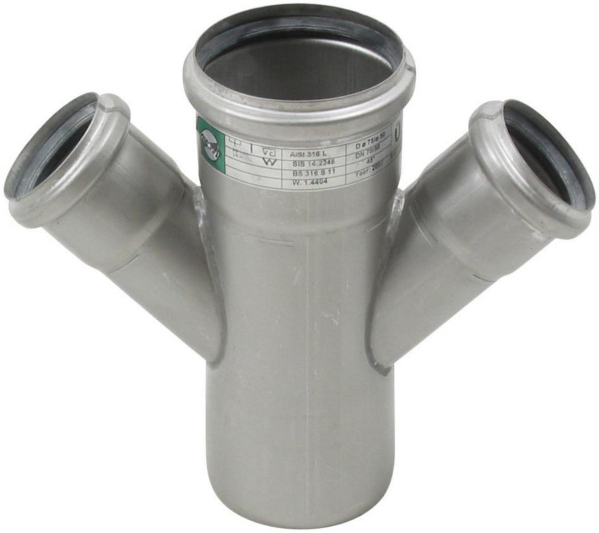 Grenrør 45° dobbelt, type 836, AISI 316L, Europipe - Blücher
