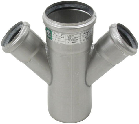 Grenrør 45° dobbelt, type 836, AISI 316L, Europipe - Blücher