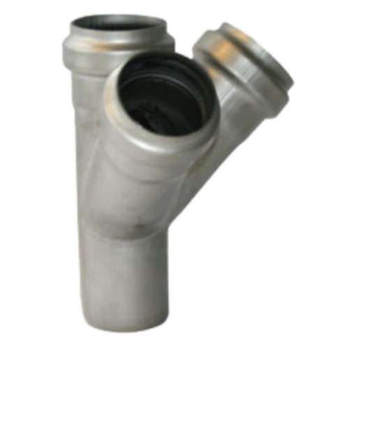 Hjørne grenrør 45° dobbelt, AISI 316, EN1.4404, Acopipe