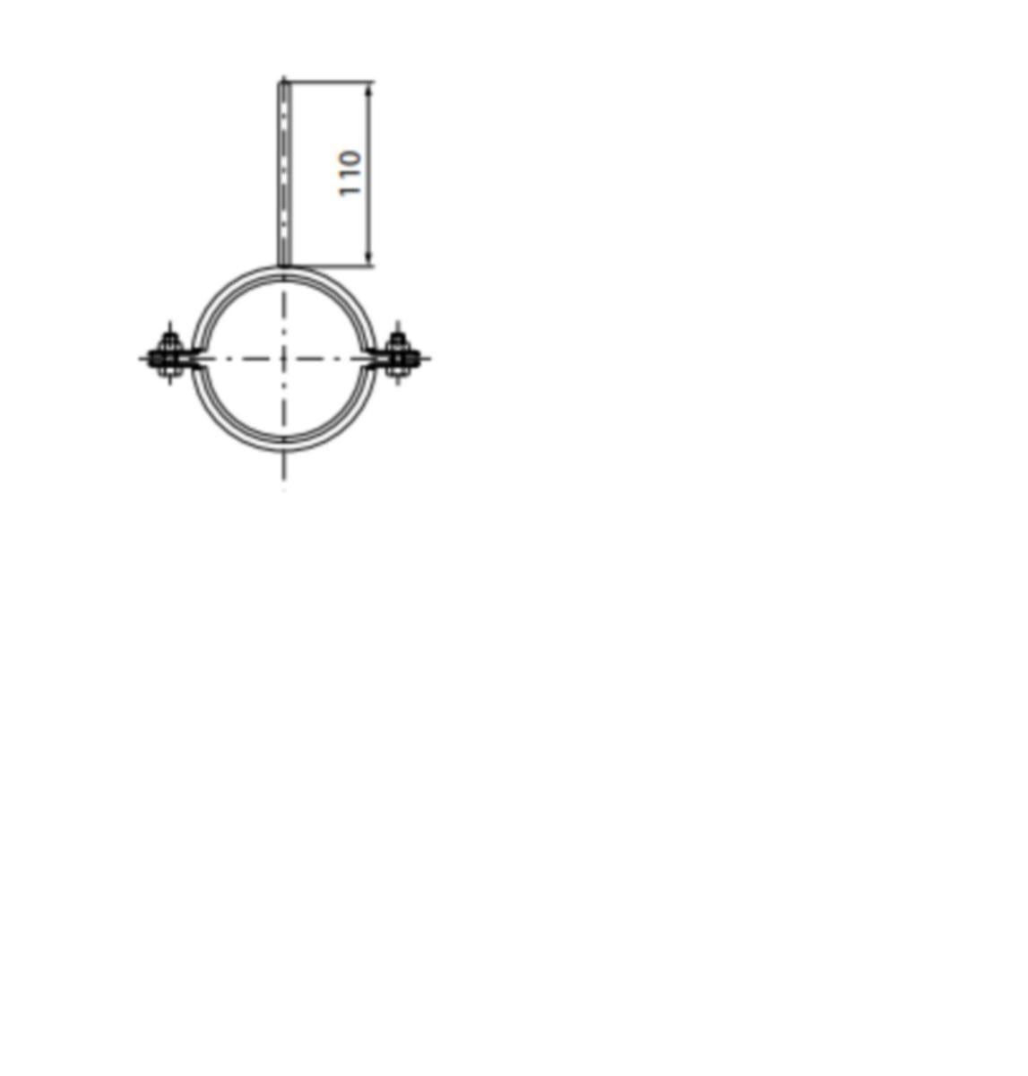 Rørklammer med stag /pakning Aco Pipe  AISI 316