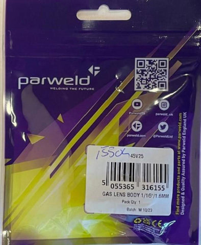 Gasslinsekropp Parweld TIG Type L