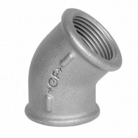 Albu 45º 1/2 med 2 muffer sort adusert nr. 120 - Georg Fischer