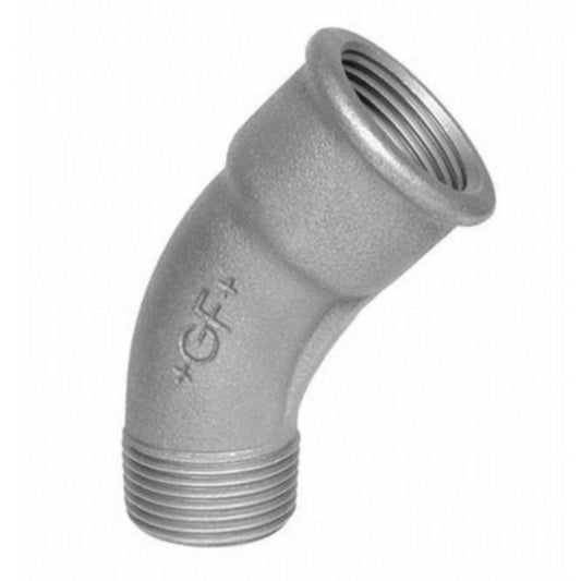 Bend 45° 1/2 med 1 muffe sort adusert nr. 40