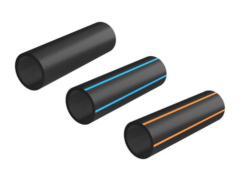 Trykkrør PE 100 RC+ SDR 26, lengder á 6 m. u/stripe, Hallingplast