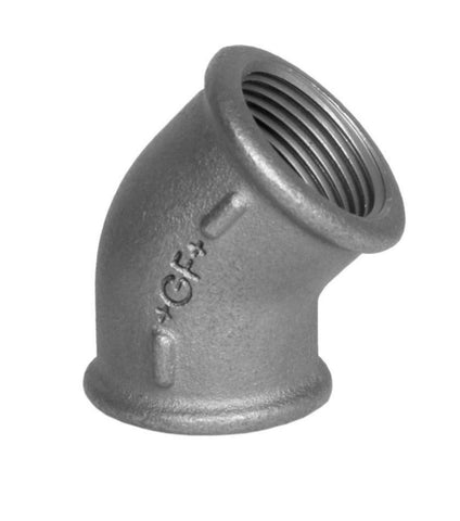 Albu 45º 1/2 med 2 muffer sort adusert nr. 120 - Georg Fischer