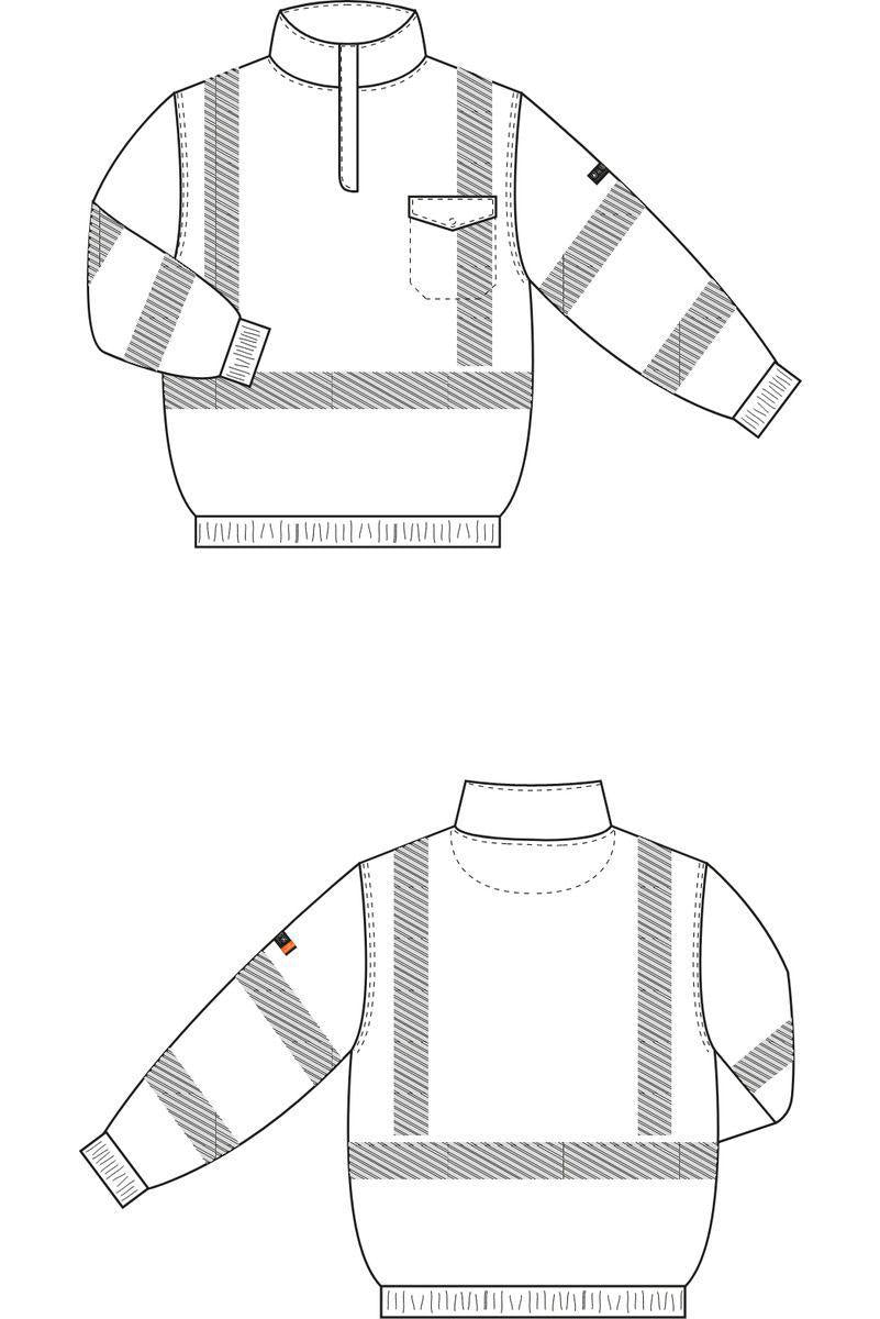 Collegegenser zip Tranemo 5270 Multinorm - Tranemo Workwear