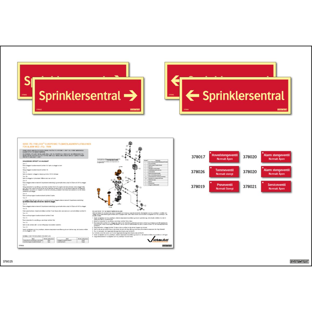Skiltpakke Systemtex Våtventil - Systemtext