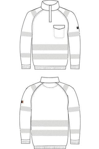 Collegegenser zip Tranemo 508889 Multinorm - Tranemo Workwear