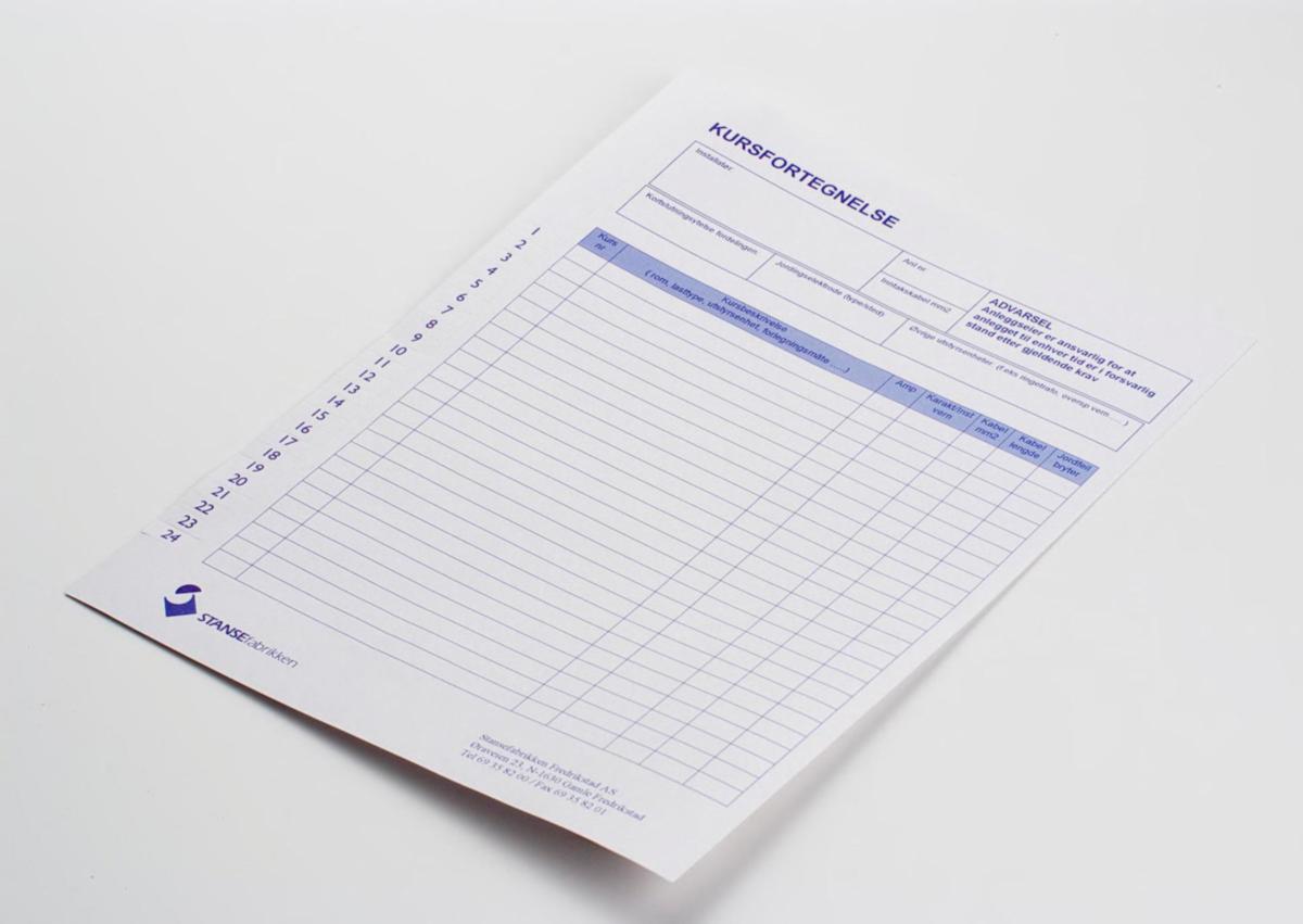 Kursliste selvklebende Stansefabrikken - Stansefabrikken Products AS
