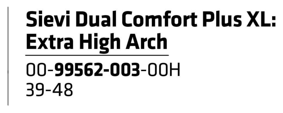 Innersåle Sievi Dual Comfort Plus XL Xtra high blå