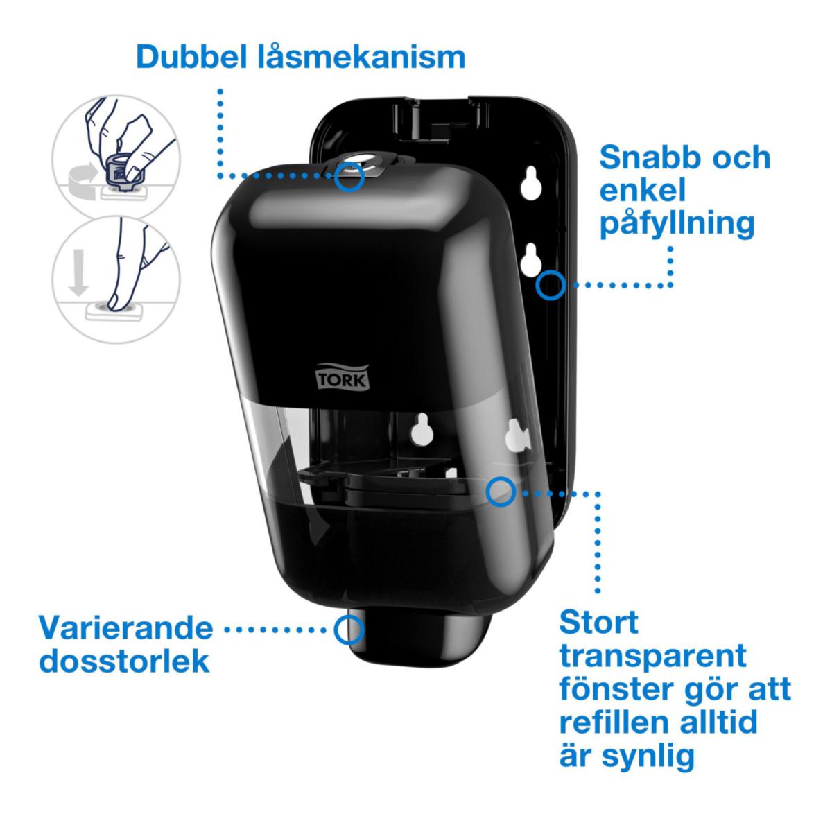 Dispenser flytende såpe mini Tork S5