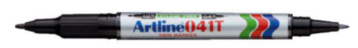 Merkepenn Artline 041T Twin 0.4x0.1mm sort 2i1