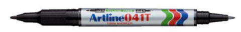 Merkepenn Artline 041T Twin 0.4x0.1mm sort 2i1