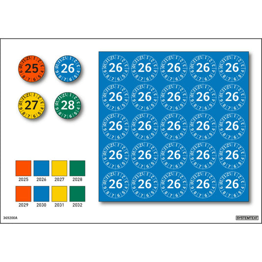 Kontrollmerker Systemtext År 25stk/ark