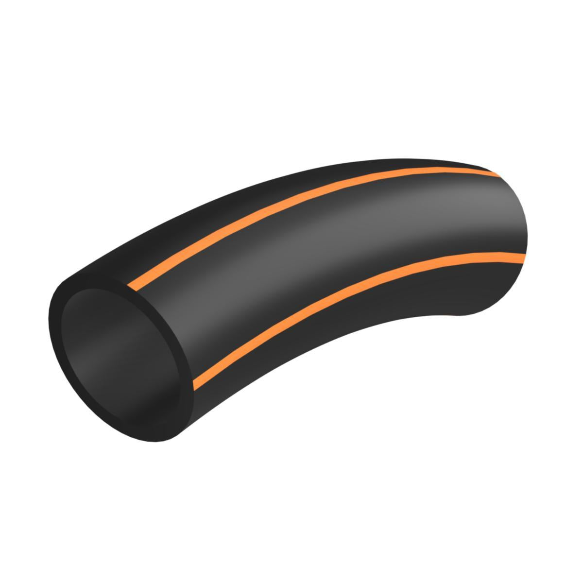 Trykkrør i kveil, PE 100 RC, rødbrun stripe. Hallingplast