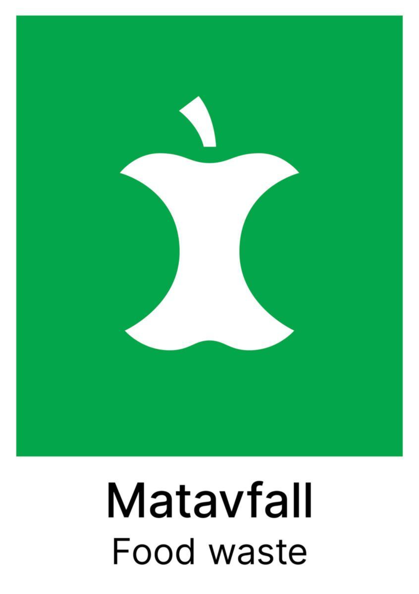 Etikett i PVC Materiale Matavfall