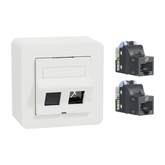 Påvegguttak S1/Keystone k6 UTP - Schneider Electric