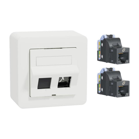 Påvegguttak S1/Keystone k6 UTP - Schneider Electric