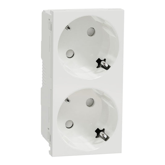 Stikkontakt Schneider 2-veis 2P+E hurtigklemme - 16