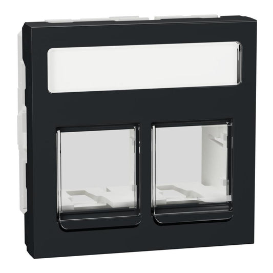 RJ45 Dobbel Senter Plate DPM - Merkefelt, låsbar i mellomring