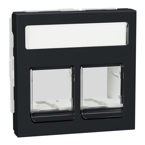 RJ45 Dobbel Senter Plate DPM - Merkefelt, låsbar i mellomring